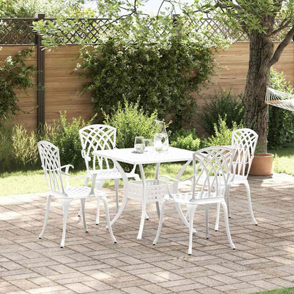 vidaXL Gartentisch Set 5 pcs Weiß 80 x 80 x 75 cm Gussaluminium