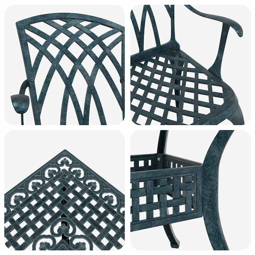 vidaXL Gartentisch Set 5 pcs Grün 80 x 80 x 75 cm Gussaluminium