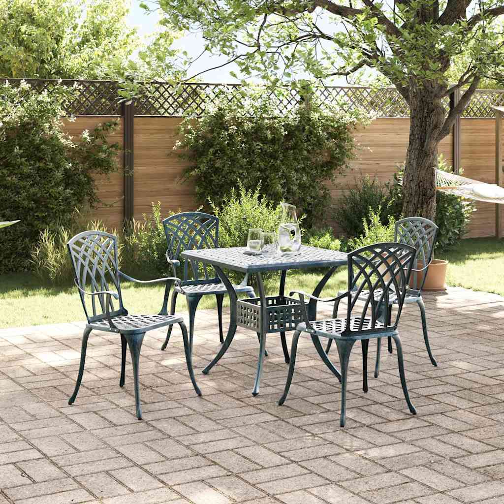 vidaXL Gartentisch Set 5 pcs Grün 80 x 80 x 75 cm Gussaluminium