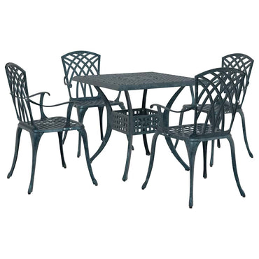 vidaXL Gartentisch Set 5 pcs Grün 80 x 80 x 75 cm Gussaluminium