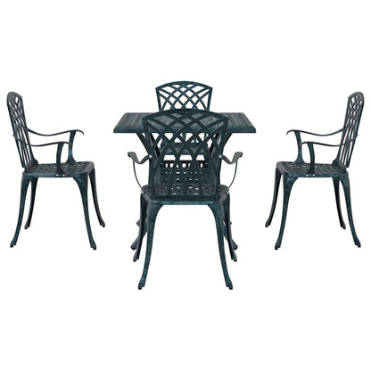 vidaXL Gartentisch Set 5 pcs Grün 80 x 80 x 75 cm Gussaluminium