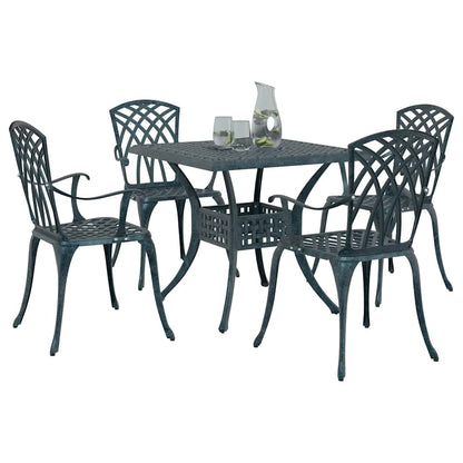 vidaXL Gartentisch Set 5 pcs Grün 80 x 80 x 75 cm Gussaluminium