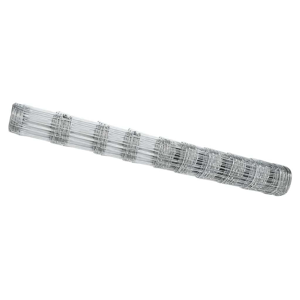 vidaXL Feldzaun Silber 25 x 1,2 m Verzinkter Stahl