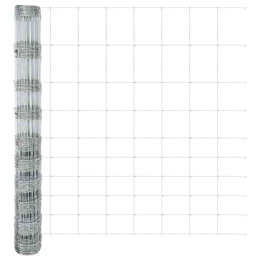 vidaXL Feldzaun Silber 25 x 1,2 m Verzinkter Stahl