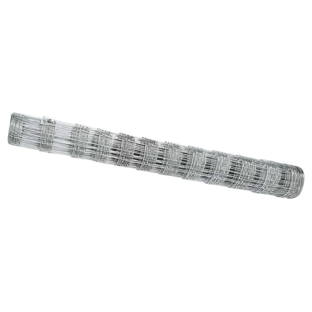 vidaXL Feldzaun Silber 25 x 1,2 m Verzinkter Stahl