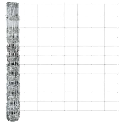 vidaXL Feldzaun Silber 25 x 1,2 m Verzinkter Stahl
