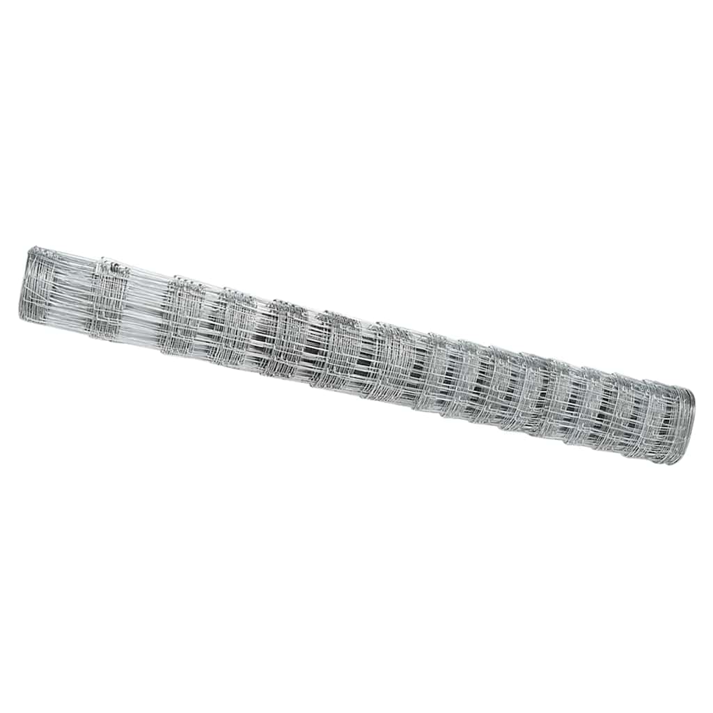 vidaXL Feldzaun Silber 25 x 1,2 m Verzinkter Stahl