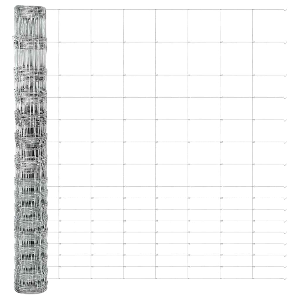 vidaXL Feldzaun Silber 25 x 1,2 m Verzinkter Stahl