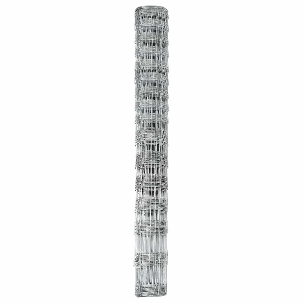 vidaXL Feldzaun Silber 25 x 1,2 m Verzinkter Stahl