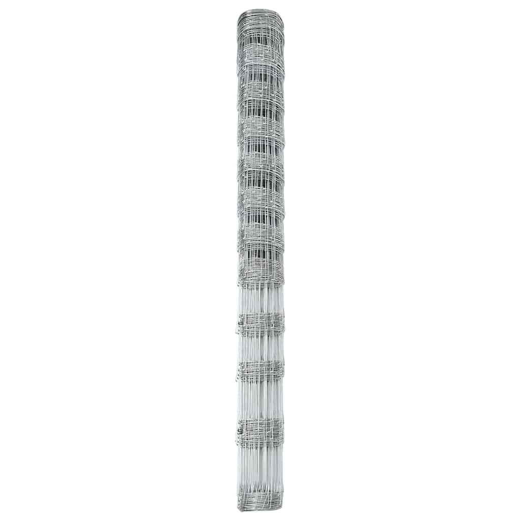 vidaXL Feldzaun Silber 25 x 1,4 m Verzinkter Stahl