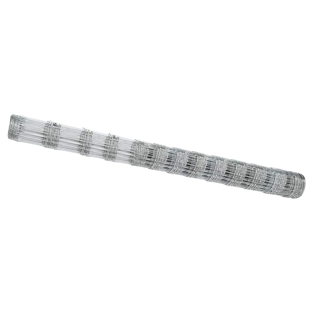 vidaXL Feldzaun Silber 25 x 1,5 m Verzinkter Stahl
