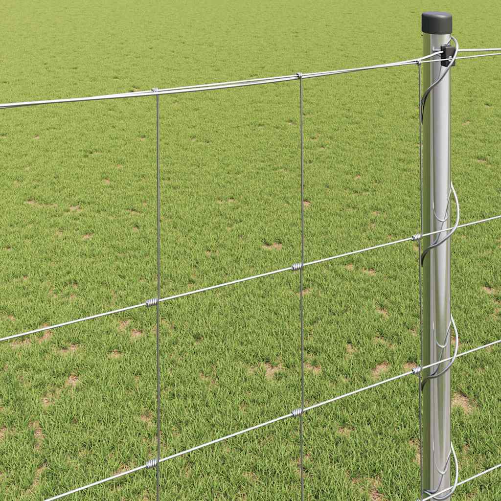 vidaXL Feldzaun Silber 25 x 1,5 m Verzinkter Stahl