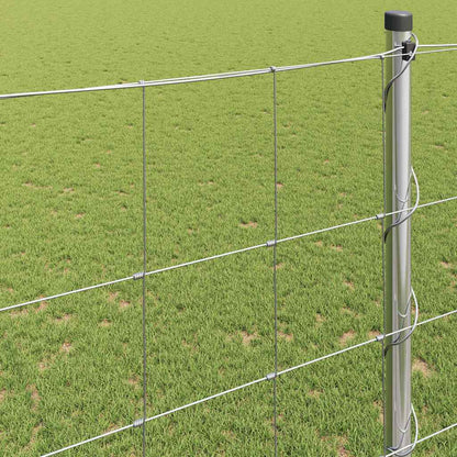 vidaXL Feldzaun Silber 25 x 1,5 m Verzinkter Stahl