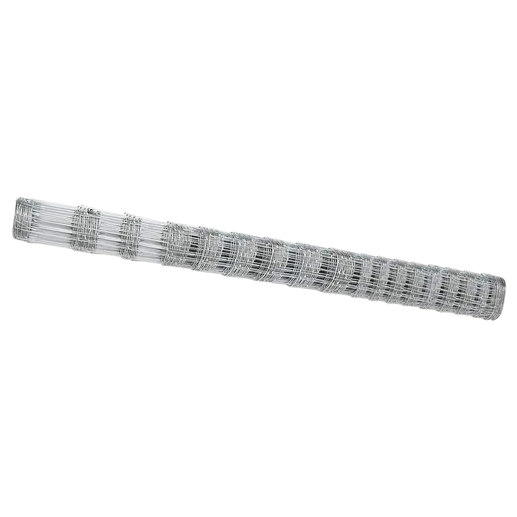 vidaXL Feldzaun Silber 25 x 1,5 m Verzinkter Stahl