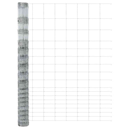 vidaXL Feldzaun Silber 25 x 1,5 m Verzinkter Stahl