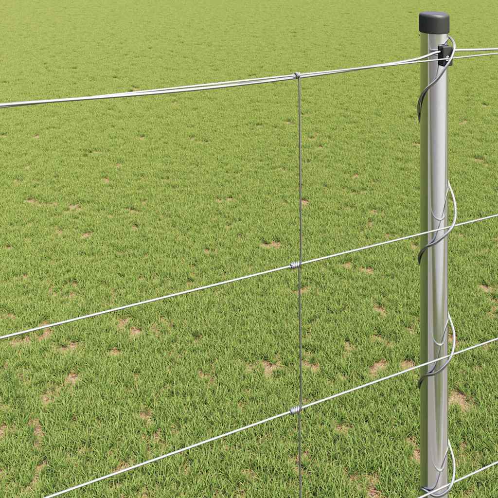 vidaXL Feldzaun Silber 25 x 1,5 m Verzinkter Stahl