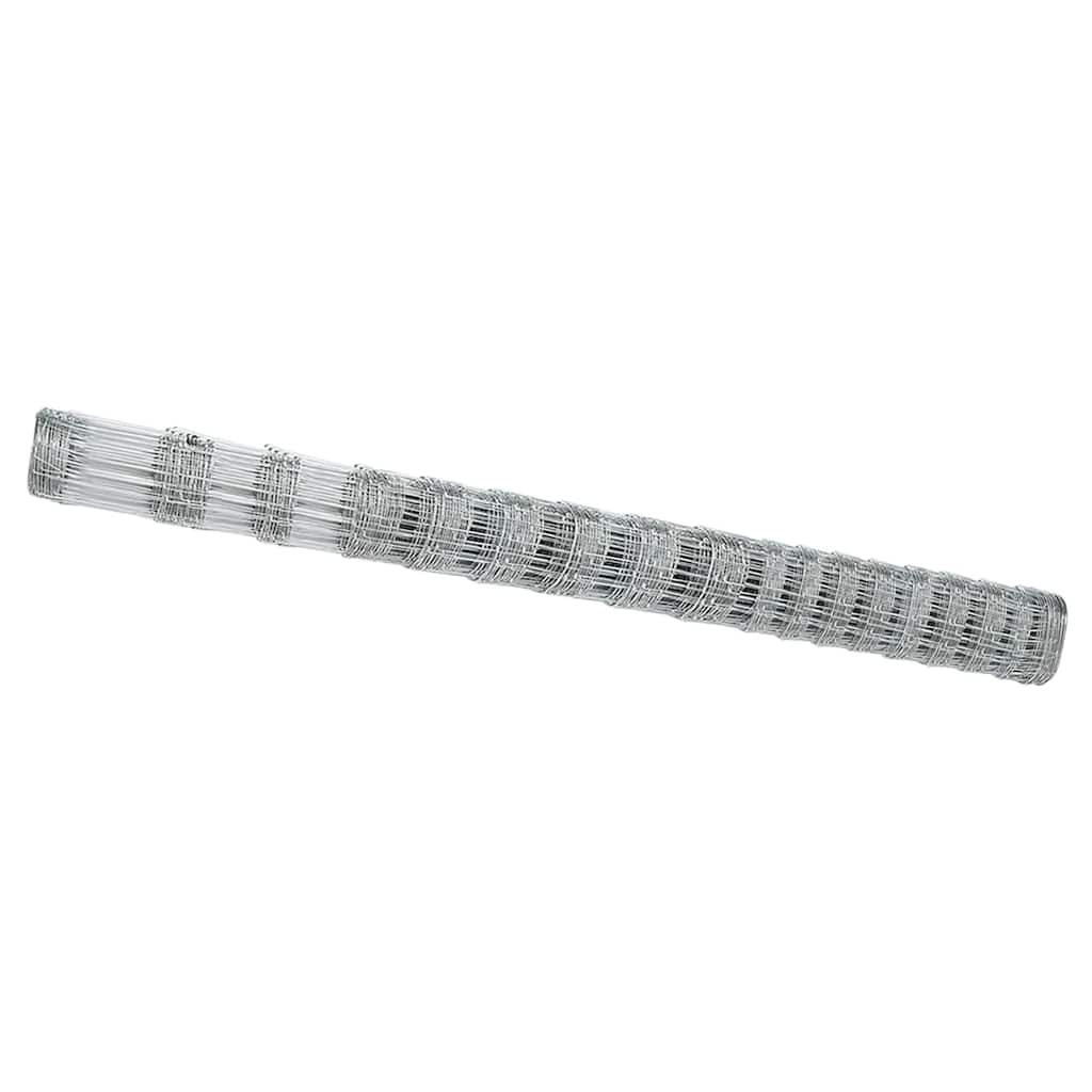 vidaXL Feldzaun Silber 25 x 1,5 m Verzinkter Stahl