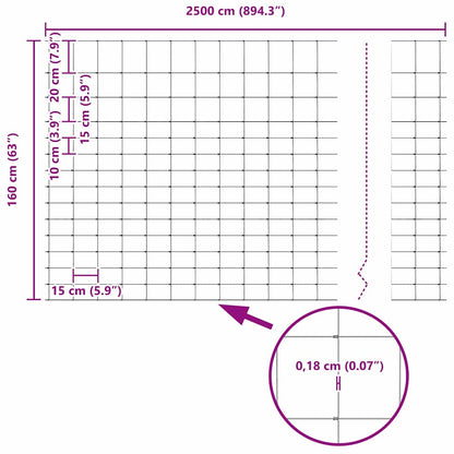 Feldzaun Silber 25 x 1,6 m Verzinkter Stahl