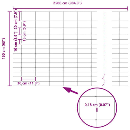 Feldzaun Silber 25 x 1,6 m Verzinkter Stahl