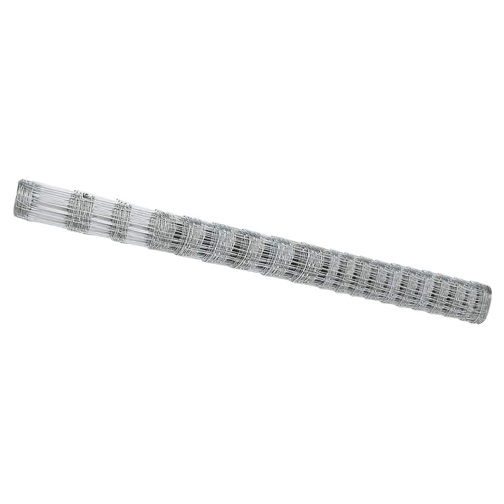 vidaXL Feldzaun Silber 25 x 1,6 m Verzinkter Stahl