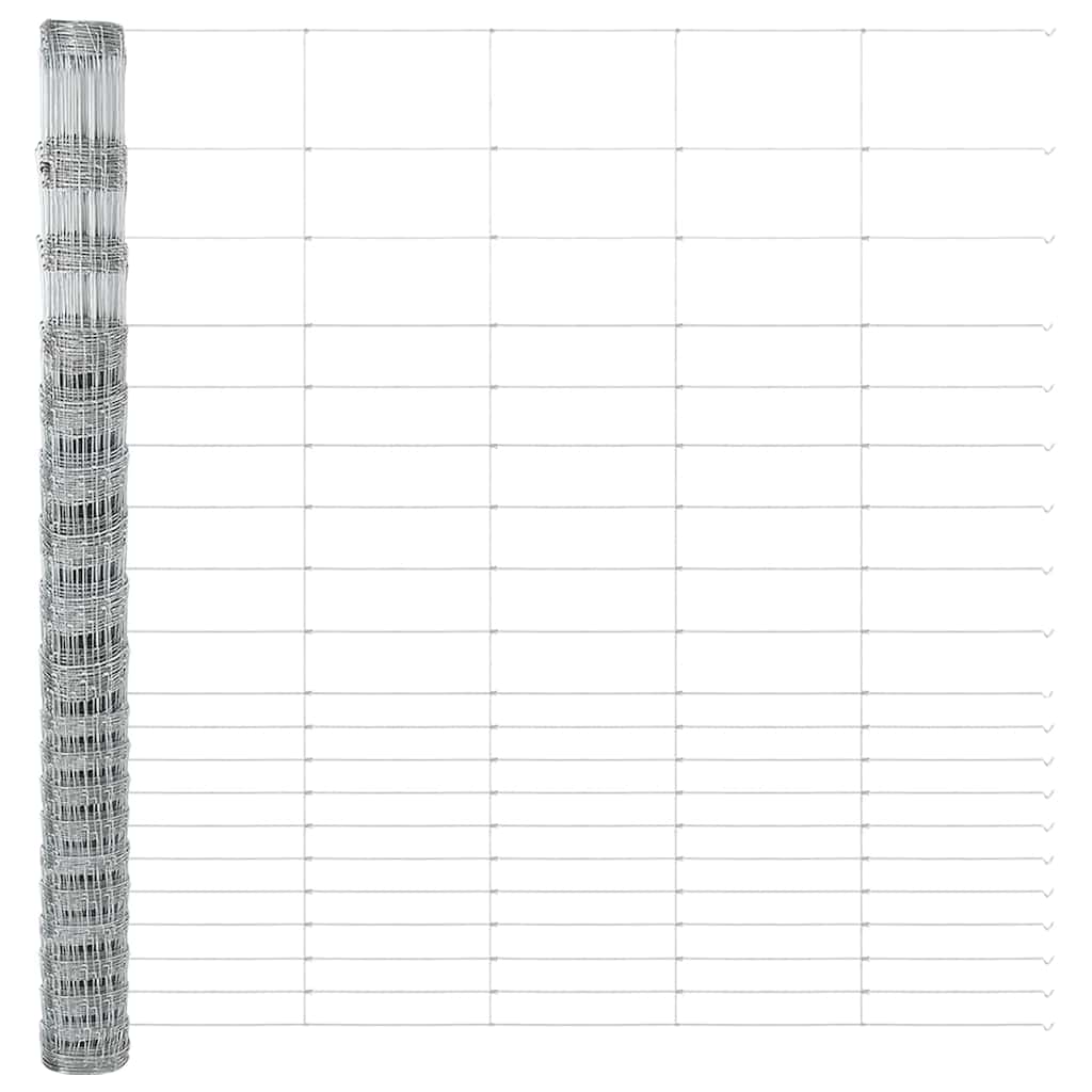 vidaXL Feldzaun Silber 25 x 1,6 m Verzinkter Stahl