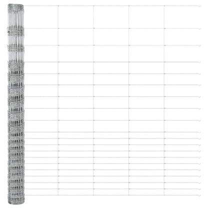 vidaXL Feldzaun Silber 25 x 1,6 m Verzinkter Stahl