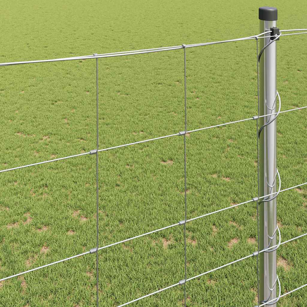 vidaXL Feldzaun Silber 25 x 1,6 m Verzinkter Stahl
