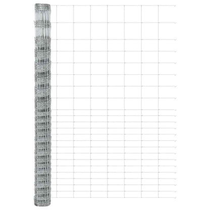vidaXL Feldzaun Silber 25 x 1,6 m Verzinkter Stahl