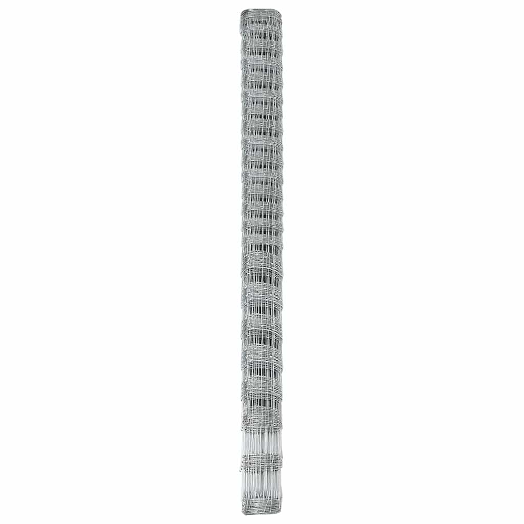vidaXL Feldzaun Silber 25 x 1,6 m Verzinkter Stahl