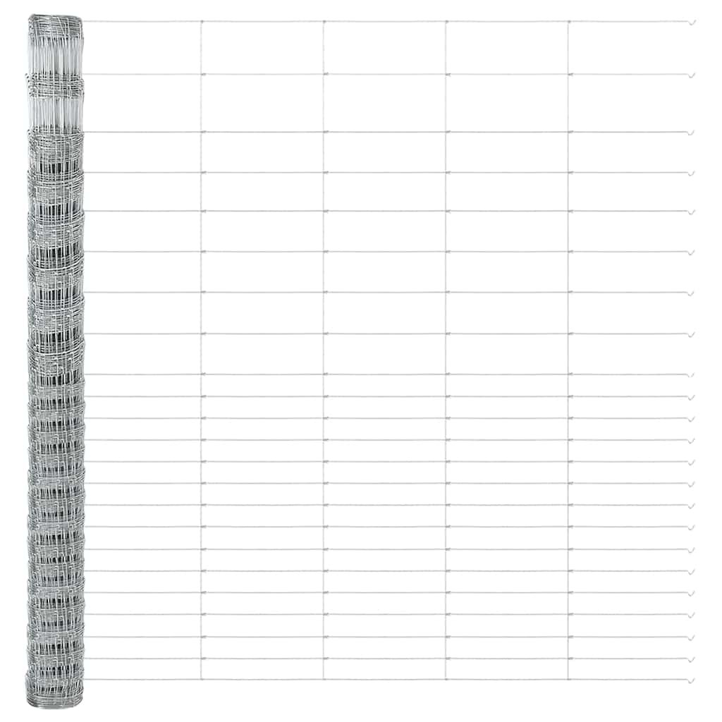 vidaXL Feldzaun Silber 25 x 1,6 m Verzinkter Stahl