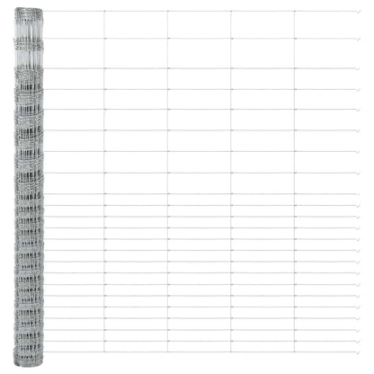 vidaXL Feldzaun Silber 25 x 1,6 m Verzinkter Stahl
