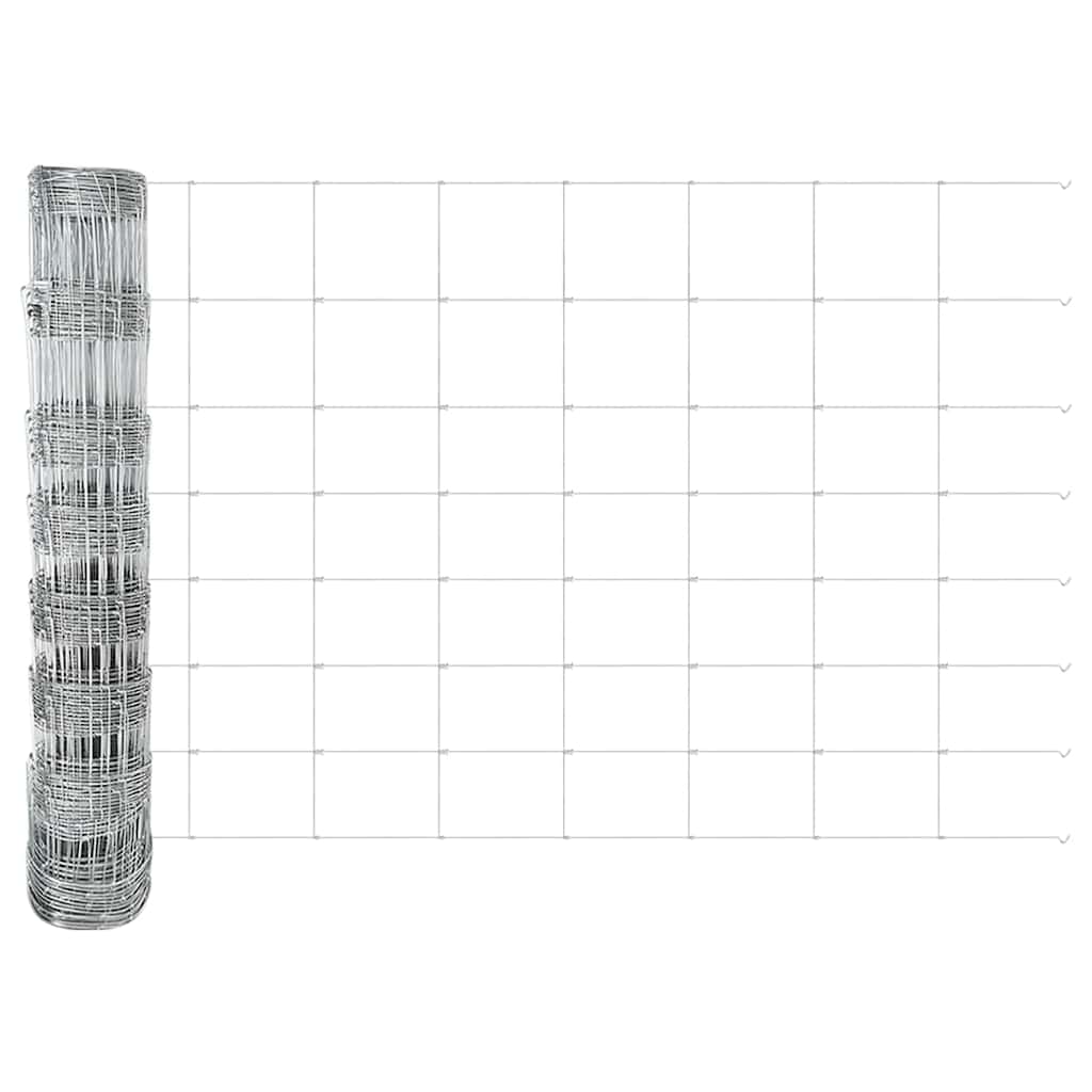vidaXL Feldzaun Silber 50 x 0,8 m Verzinkter Stahl