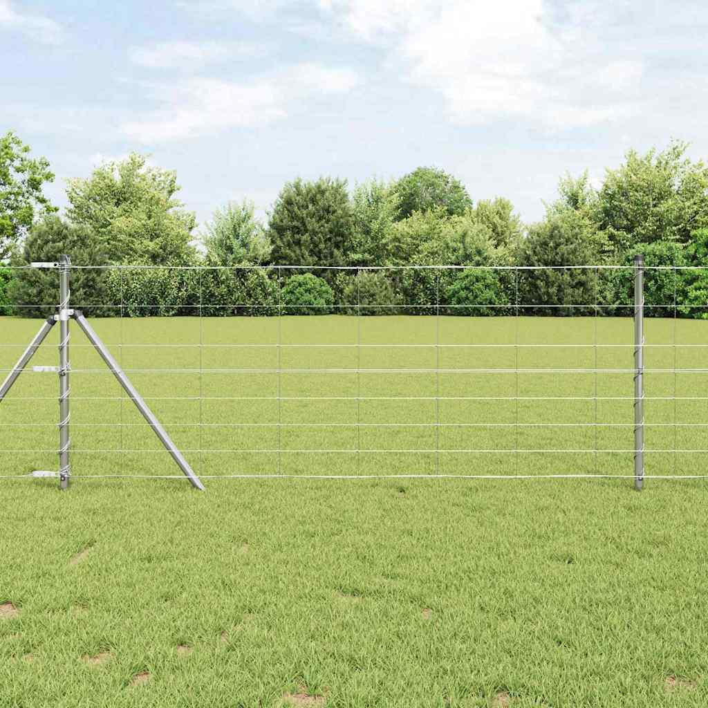 vidaXL Feldzaun Silber 50 x 0,8 m Verzinkter Stahl