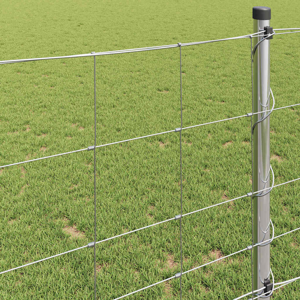 vidaXL Feldzaun Silber 50 x 1 m Verzinkter Stahl