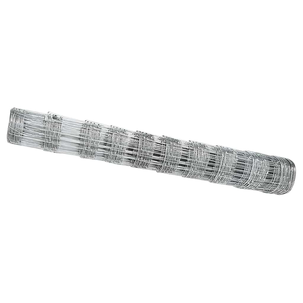 vidaXL Feldzaun Silber 50 x 1 m Verzinkter Stahl