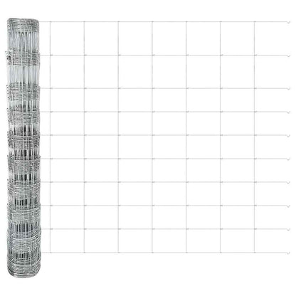 vidaXL Feldzaun Silber 50 x 1 m Verzinkter Stahl