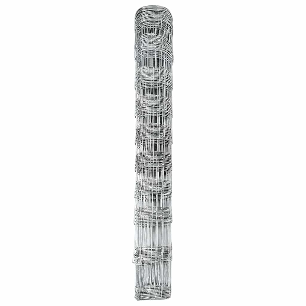 vidaXL Feldzaun Silber 50 x 1 m Verzinkter Stahl