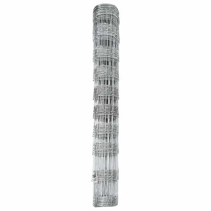 vidaXL Feldzaun Silber 50 x 1 m Verzinkter Stahl