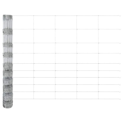 vidaXL Feldzaun Silber 50 x 1,2 m Verzinkter Stahl