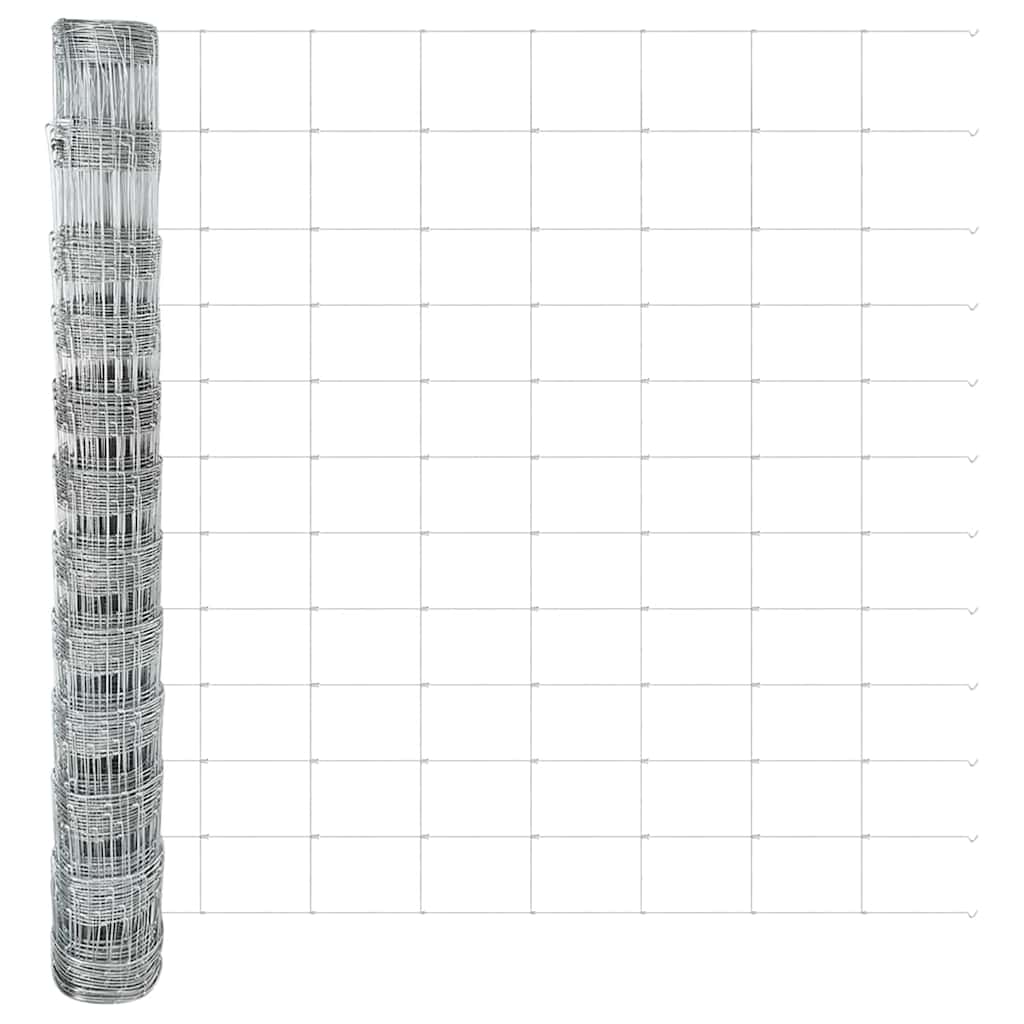 vidaXL Feldzaun Silber 50 x 1,2 m Verzinkter Stahl