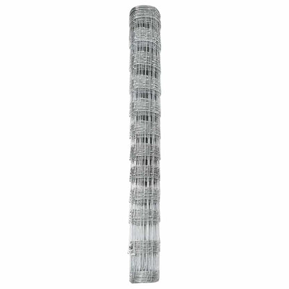 vidaXL Feldzaun Silber 50 x 1,2 m Verzinkter Stahl
