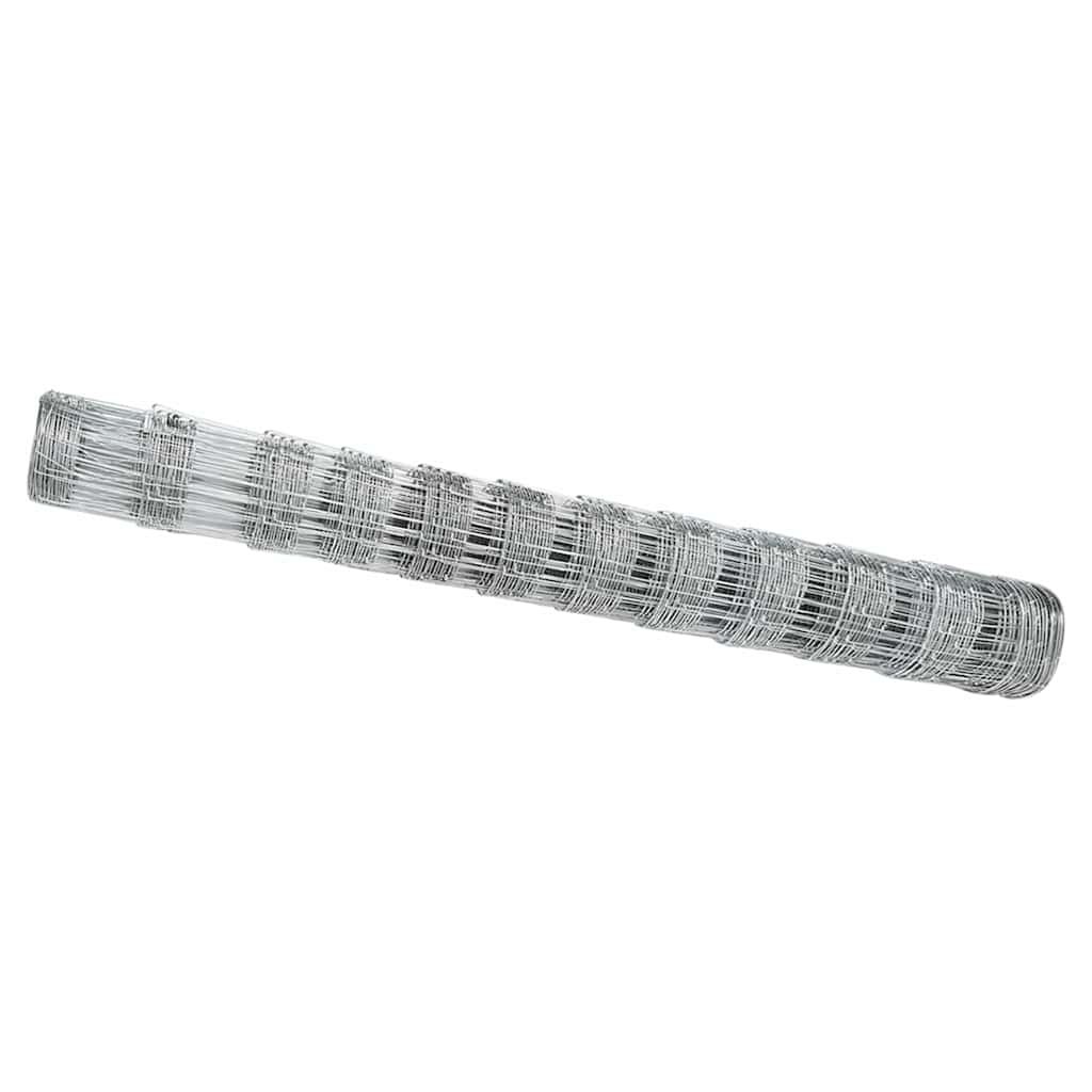 vidaXL Feldzaun Silber 50 x 1,2 m Verzinkter Stahl