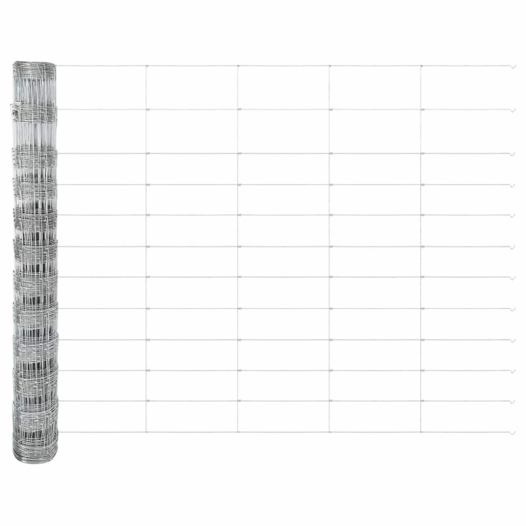 vidaXL Feldzaun Silber 50 x 1,2 m Verzinkter Stahl