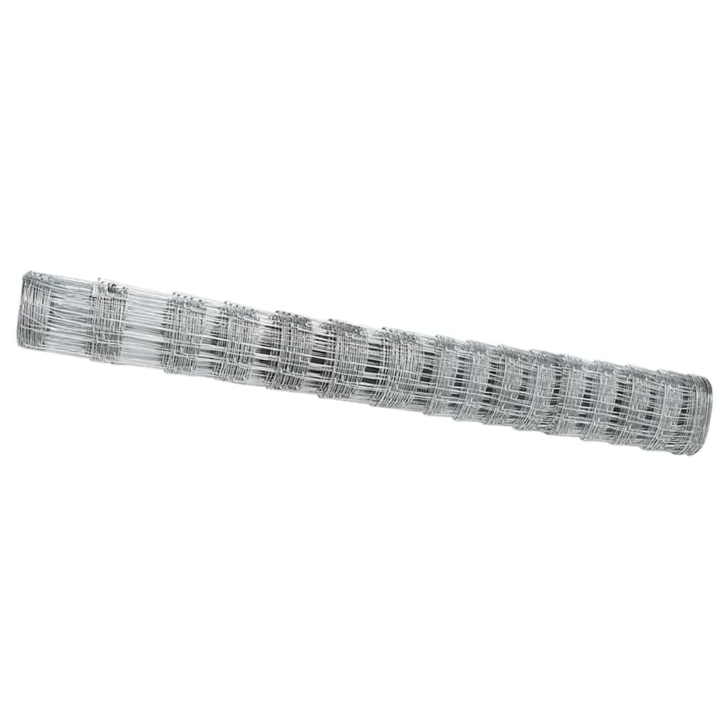 vidaXL Feldzaun Silber 50 x 1,2 m Verzinkter Stahl