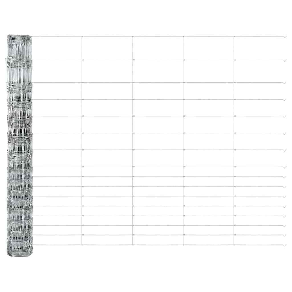 vidaXL Feldzaun Silber 50 x 1,2 m Verzinkter Stahl