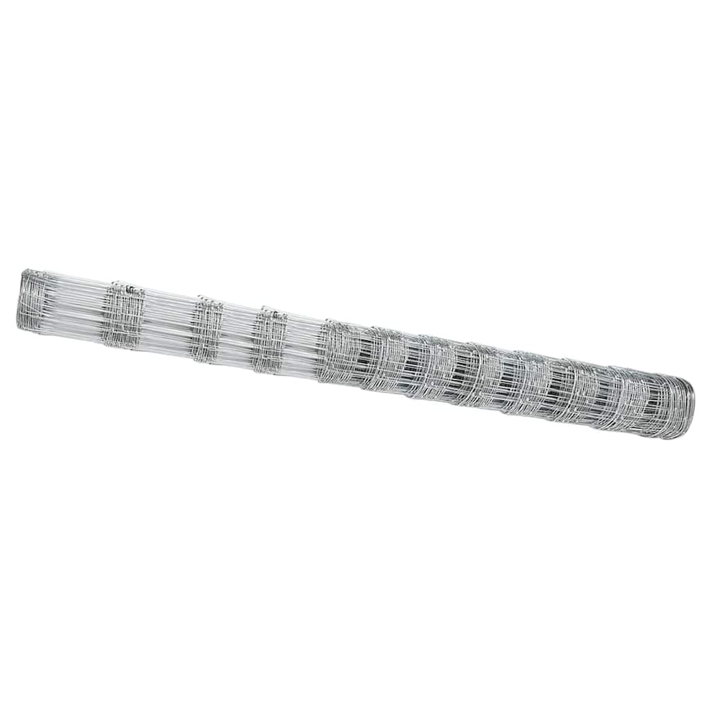 vidaXL Feldzaun Silber 50 x 1,4 m Verzinkter Stahl