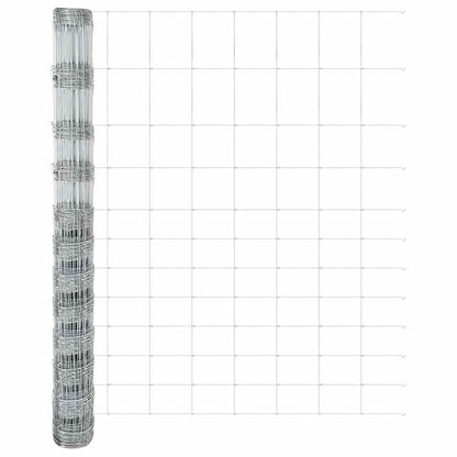 vidaXL Feldzaun Silber 50 x 1,4 m Verzinkter Stahl