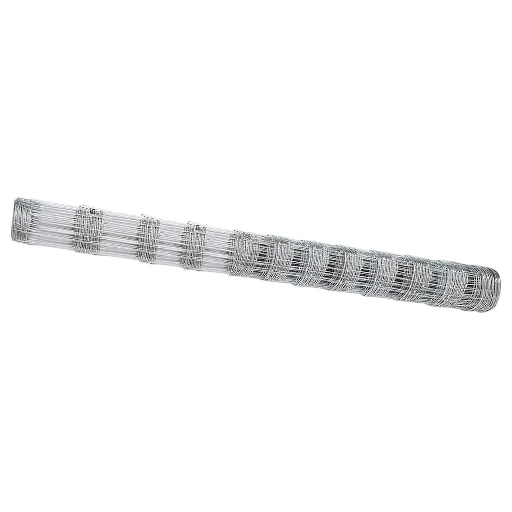 vidaXL Feldzaun Silber 50 x 1,4 m Verzinkter Stahl