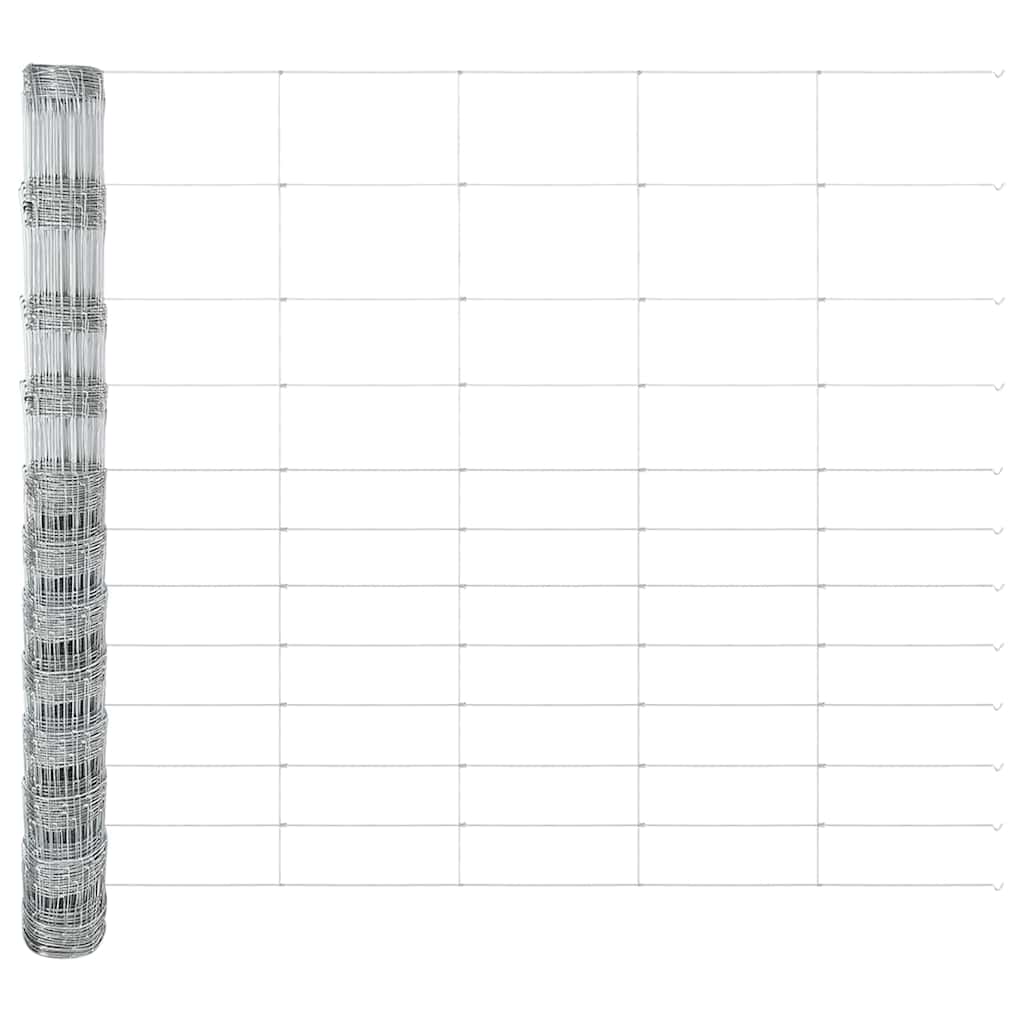 vidaXL Feldzaun Silber 50 x 1,4 m Verzinkter Stahl