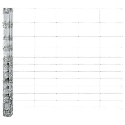 vidaXL Feldzaun Silber 50 x 1,4 m Verzinkter Stahl
